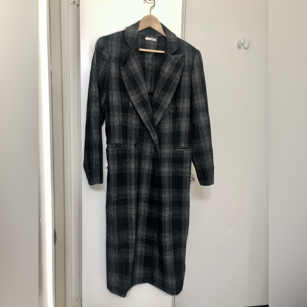 Totokaelo Plaid Double-Breasted Women's Coat - XS